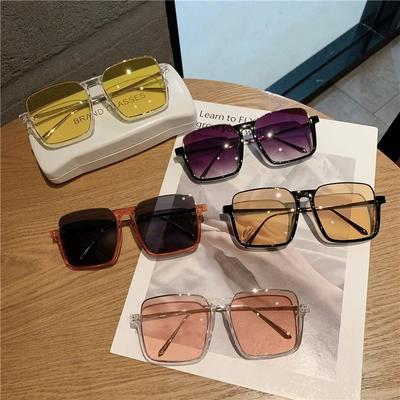 Sunglasses Women Men Oversize New Luxury Brand Design Retro Travel Drive Semi-Rimless Square Frame Vintage Sun Glasses Unisex
