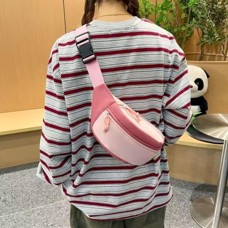 Color Block Crossbody Chest Bag Casual Waist Pack Lightweight Sling Bag for Women Men Travel Hiking Running Outdoor Sports
