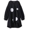 DIMANAF 2025 Women Plus Size Autumn Shirt Dress Loose Casual Oversize Long Sleeve Vintage Dress Black