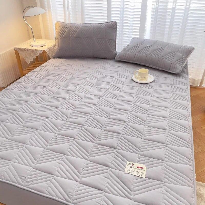 Quilted Waterproof Cotton Mattress Cover Thicken Mattress Protector Fitted Sheet with Elastic Double King Queen Size Bed Cover