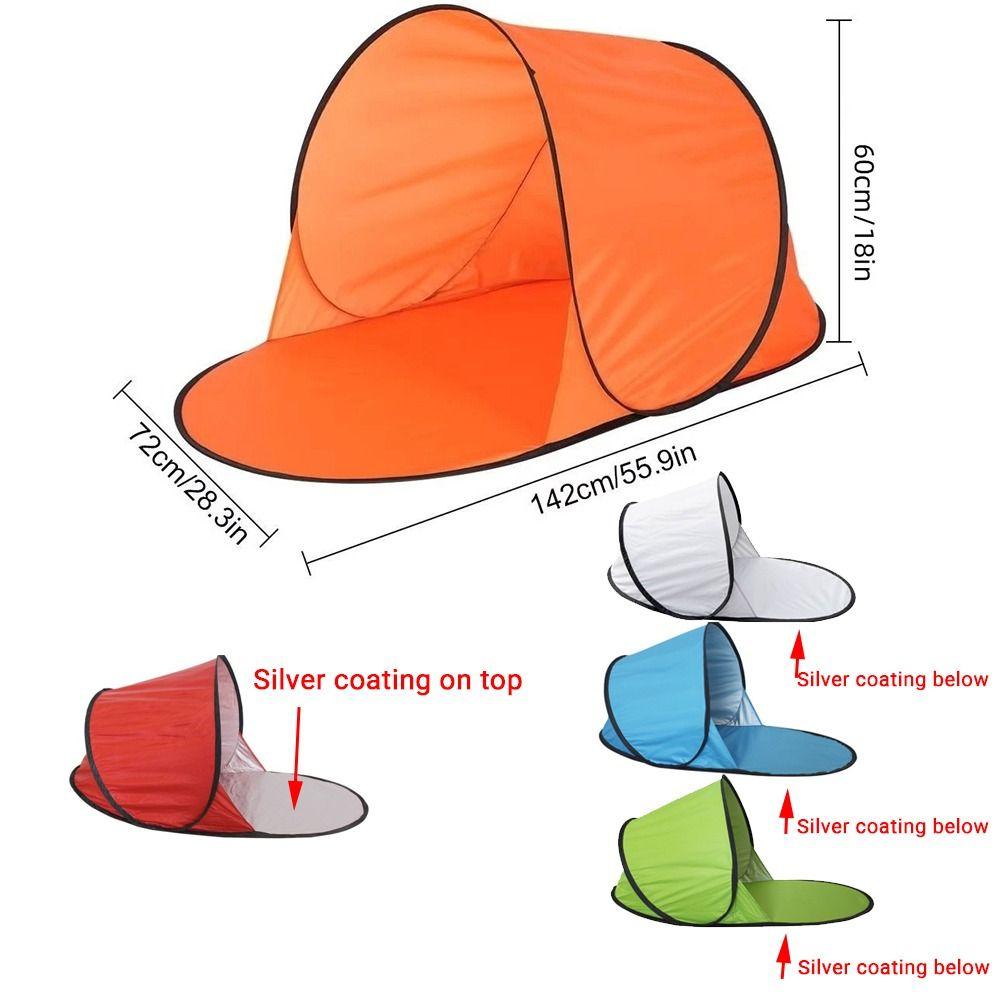 Instant Pop-up Small Folding Tent Silver Coated Mini Beach Headrest Sun Shelter  Camping