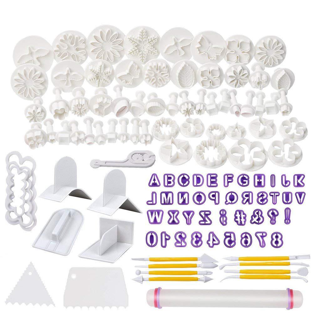 Fondant & Cake Mold Set: 33-Piece Baking Tools with Cookie Cutters