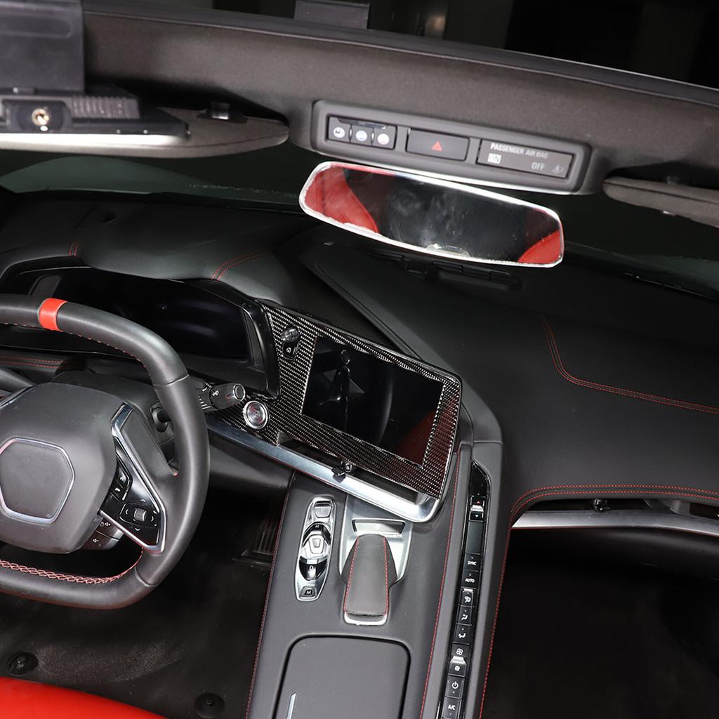 Soft Carbon Fiber Navigation Screen Panel Sticker Trim For Corvette C8 -25