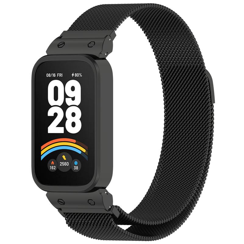 Strap For Mi Band 9 Active Bracelet Wristband for Redmi Band 3 Stainless Steel Metal Watch Band