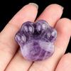 Faux Crystal Cat Paw Ornament Healing Natural Stone Kitten Paw Statue Carving Animal Claw Figurine Desktop Decoration Cat Lovers Gift