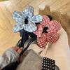 Cloth Flower Drawstring Bag Plaid Bundle Pocket Lightweight ins Shoulder Bag  Outdoor