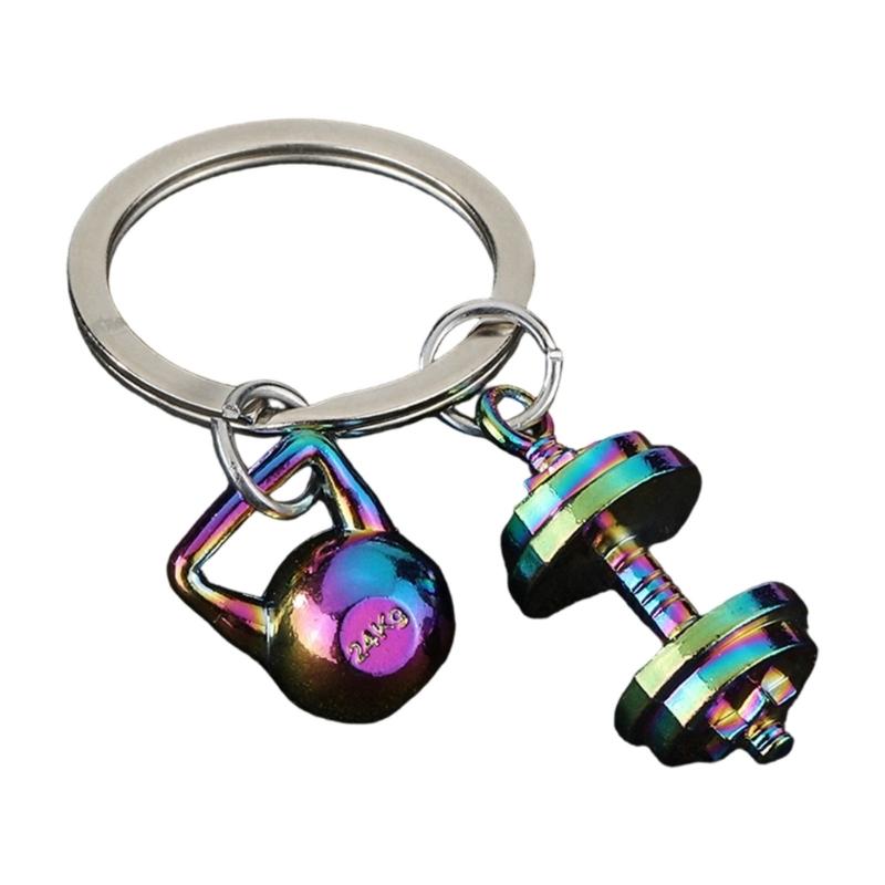 Trendy Workout Inspired Keychain Zinc Alloy Dumbbell Charm For Active Individuals Unique Fitness Gift Choice