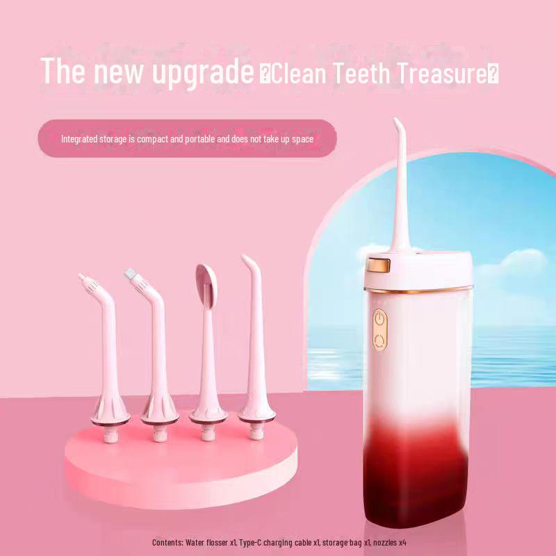 

Portable Electric Water Flosser with Large Tank for Orthodontic and Household Use рожевий