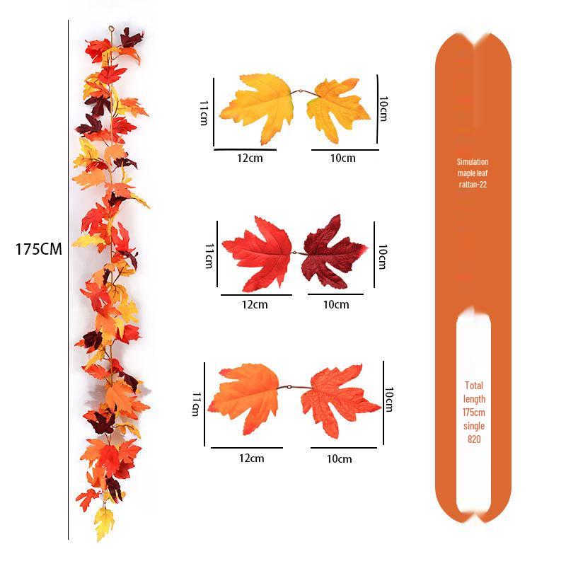 Artificial Maple Leaf Rattan Home Decor: Scenic Atmosphere Arrangement