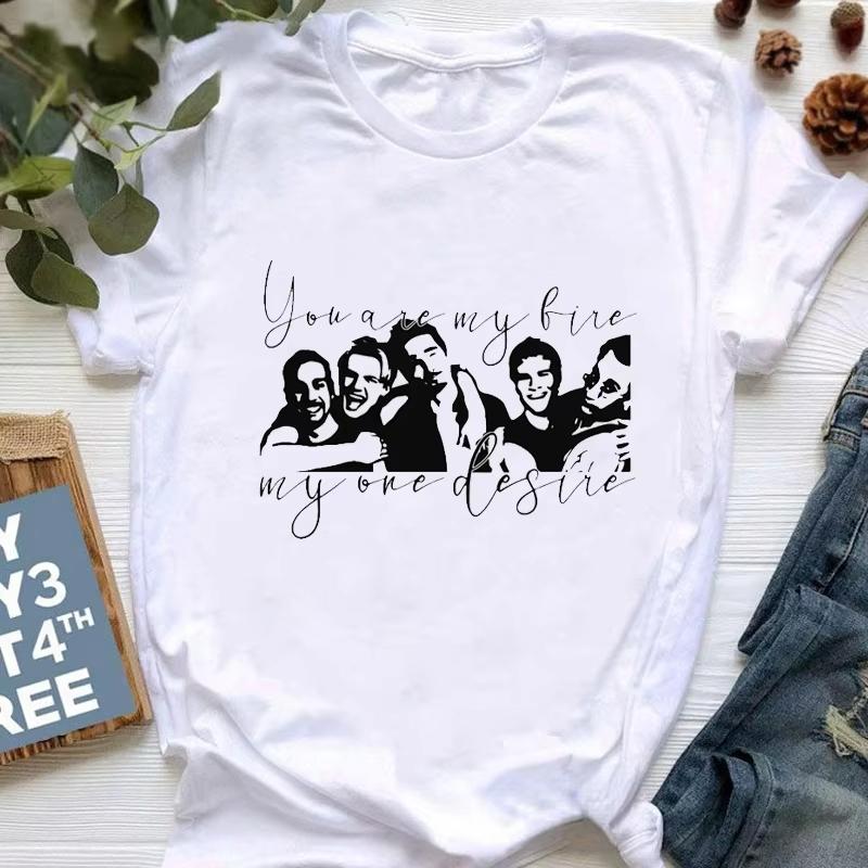 Nyári Backstreet Boys pólók Rock Band Rövid ujjú Rock Női Utcai Trend Pop Alkalmi Harajuku Grafikus Női Pólók