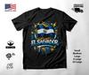 El Salvador Flag Graffiti Graphic T-Shirt Black Unisex S-2XL