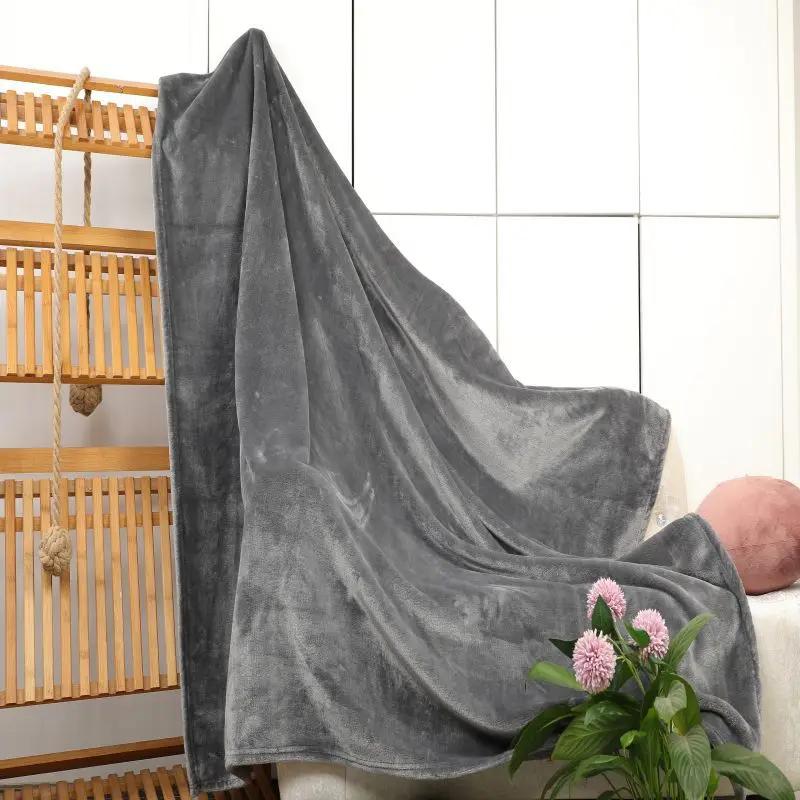 Blankets Flannel Super Soft Plush Comfortable Solid Color Coral Fleece Quilts Office Warm Nap Lightweight Knee Shawl Blanket