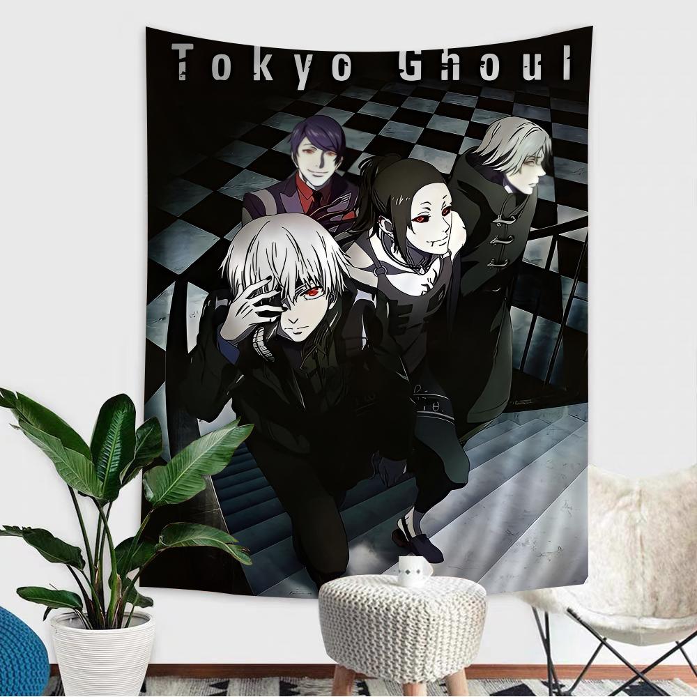 Tokyo Ghoul Cartoon Tapestry Hippie Flower Wall Carpets Dorm Decor Art Home Decor