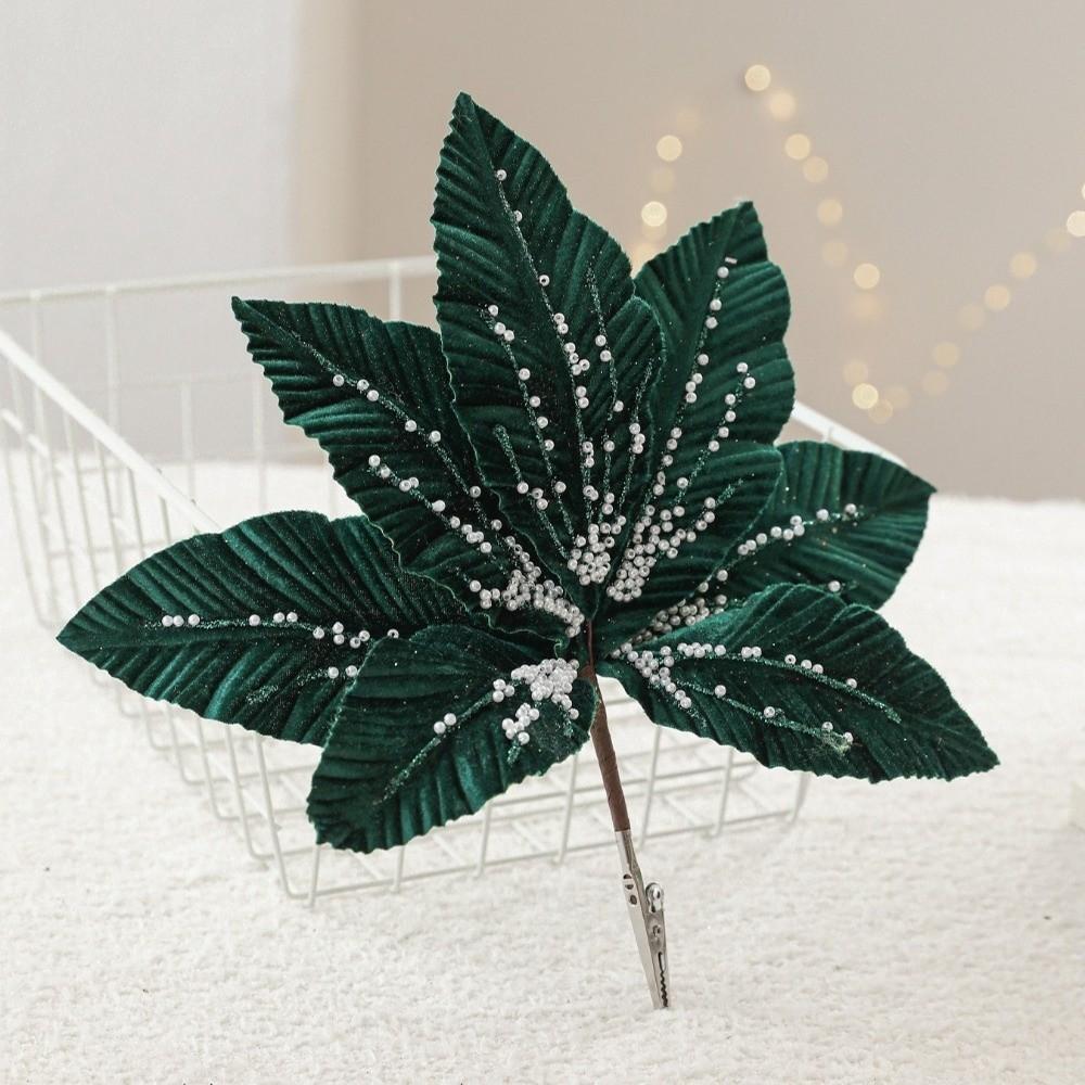 New 25CM Artificial Poinsettia Flower Glitter Sparkling Simulation Flowers Sequins DIY Christmas Flower Christmas Tree Accessory