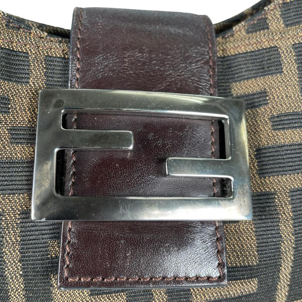 FENDI Zucca Hobo Shoulder Bag Brown Women used