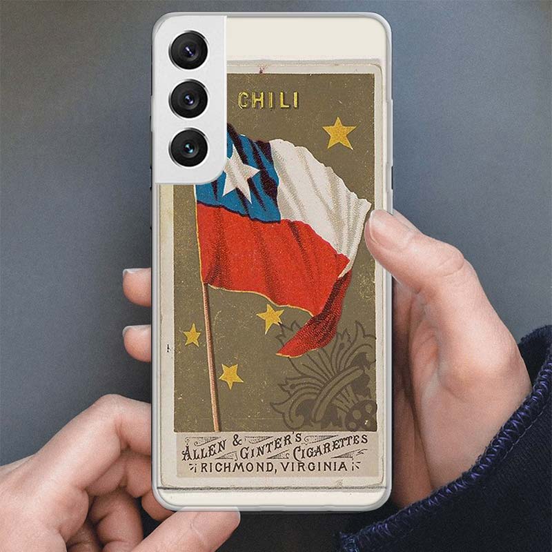 Chile Flag Phone Case For Samsung Galaxy S25 S24 S23 S22 Ultra S21 S20 FE S10 Plus S10E + S25U Soft Cover Shell