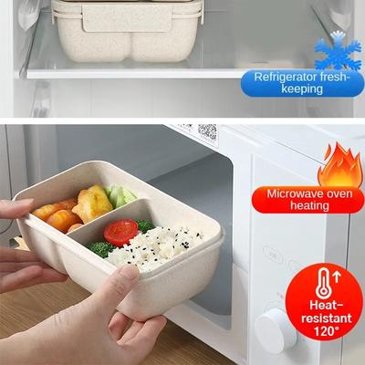 Lunch Box Przenośny Pracownicy Biurowi Kuchenka Mikrofalowa Lunch Box Pszeniczny Zastawa Stołowa Lunch Box Student Duża Pojemność