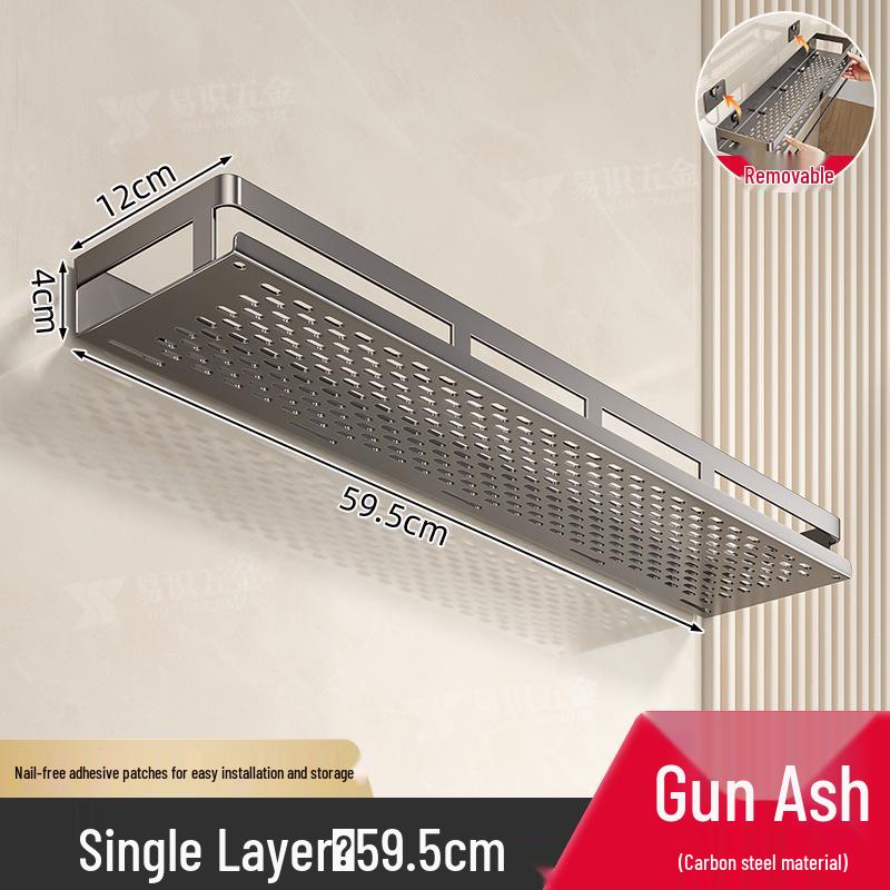 Luxuriöses Wandmontiertes Badezimmerregal mit Stanzfreien Aufbewahrungsstangen