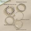 5 Piece/Set Fashion Bold Chain Bracelet for Women Trendy Gold Bow Color Flower Open Bangle Party Jewelry Accessories