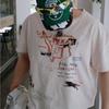 Vintage Streetwear Graphic Tee Mens Loose Fit Short Sleeve Cotton T-Shirt Retro Graffiti Print Casual