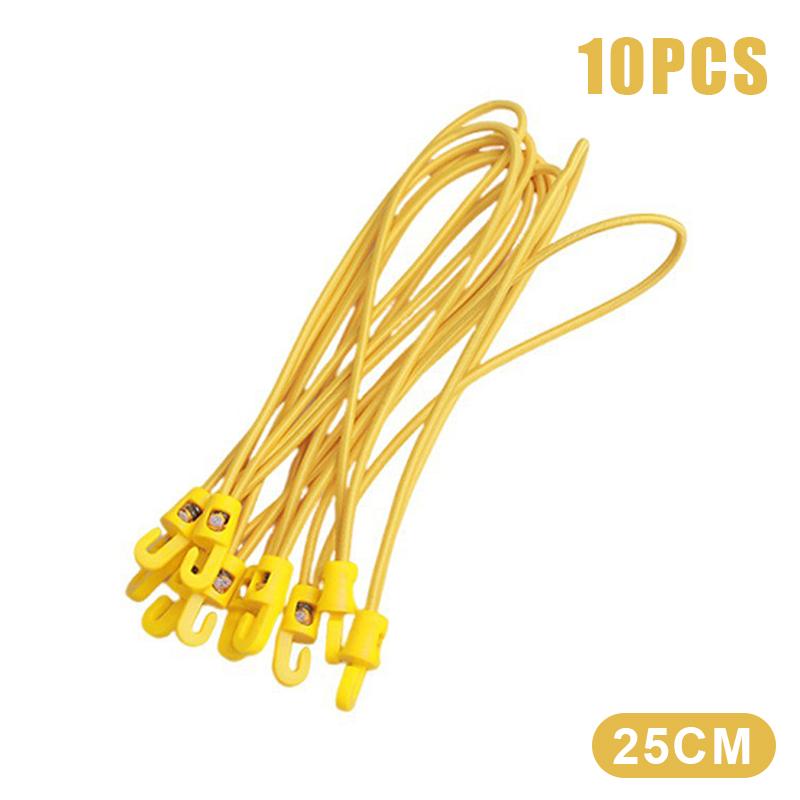 10 Peças 10/15/25cm Corda Elástica Cordão Elástico Nylon Bungee Para Lanterna Chave Bastão de Caminhada Garrafa de Água Organizador de Equipamento Viagem Ca