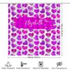 Pink Hearts Bathroom Shower Curtain With Name For Girls Gift Decor Home Decoration Waterproof Fabric Size Customize