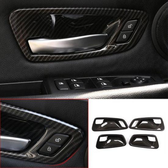 For BMW 2 Series Touring 15-2019 ABS Carbon Fiber Interior Door Bowl Cover Trim