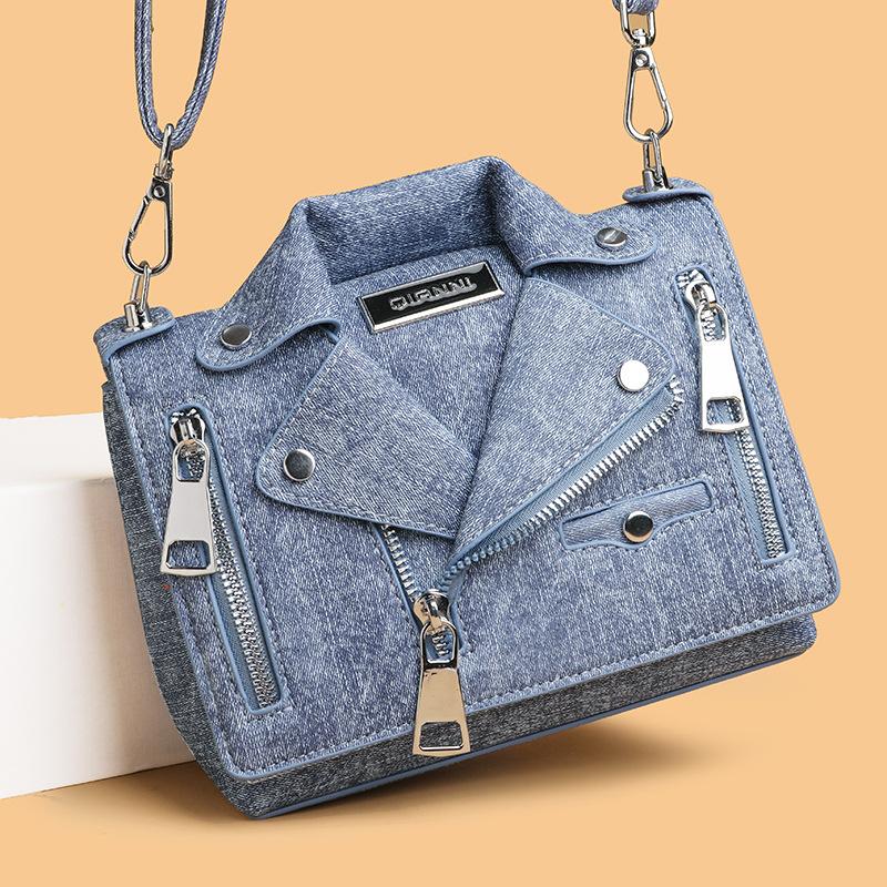 Personalisierte Nietjacke kleine Tasche Sommer 2025 neu Koreanische Version Mode Schultertasche Damen Denim Umhängetasche