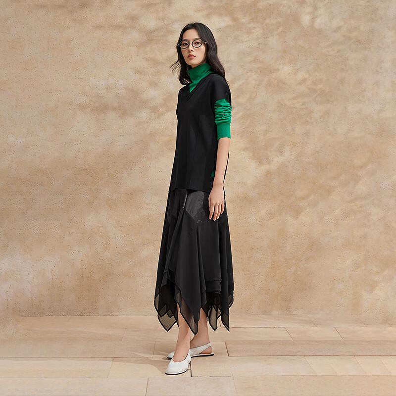 Broadcast Women's Black Knitted Layered Vest