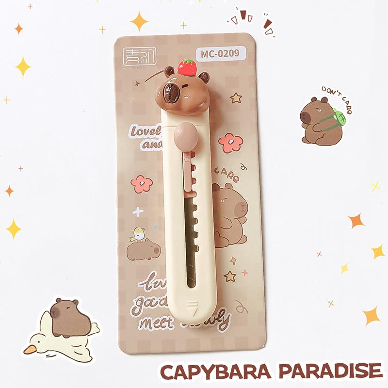 Aesthetic kawaii Stationery office letter opener cute school supplies capybara Box cutter utility knife Mini pocket knife