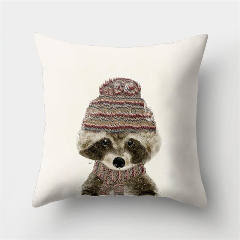 Cute Animal Dog Deer Bear Cushion Cover Home Living Room Sofa Bedroom Decorative Pillow Pillow Cover