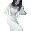 Light wedding dress 1011 new simple off-shoulder forest style bridal marry fishtail French Hepburn travel photo veil
