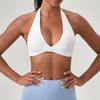 Top Corto Sportivo da Donna con Scollo all'Americana e Profonda Scollatura a V, Senza Ferretto, Tessuto Morbido, Reggiseno Sportivo per Yoga, Allenamento, Fitness, Esercizio