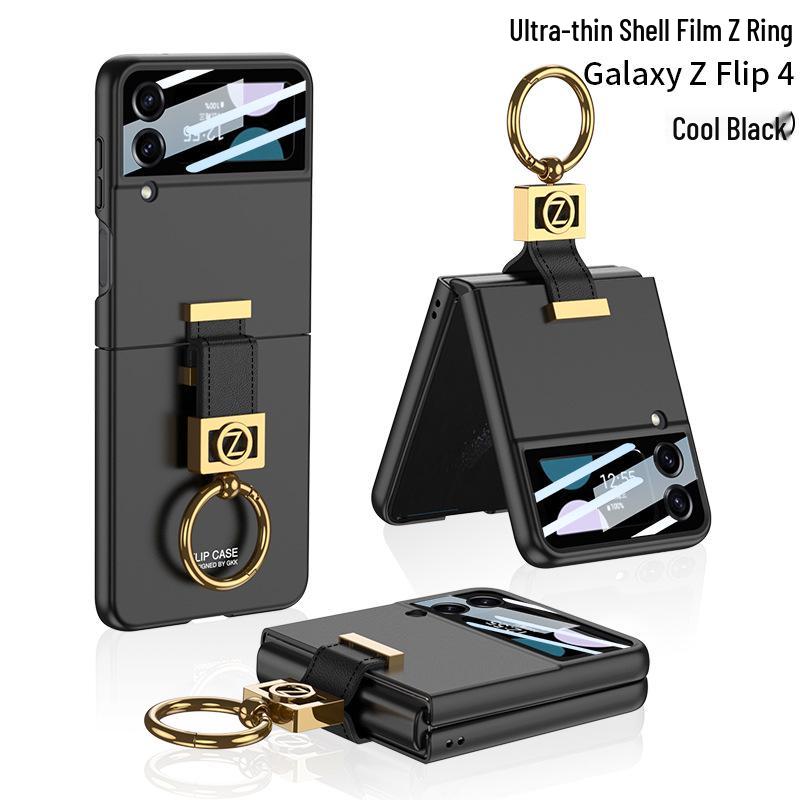 Samsung Flip4 Cross-border Compatible Frosted Hard Case with Z Ring Buckle