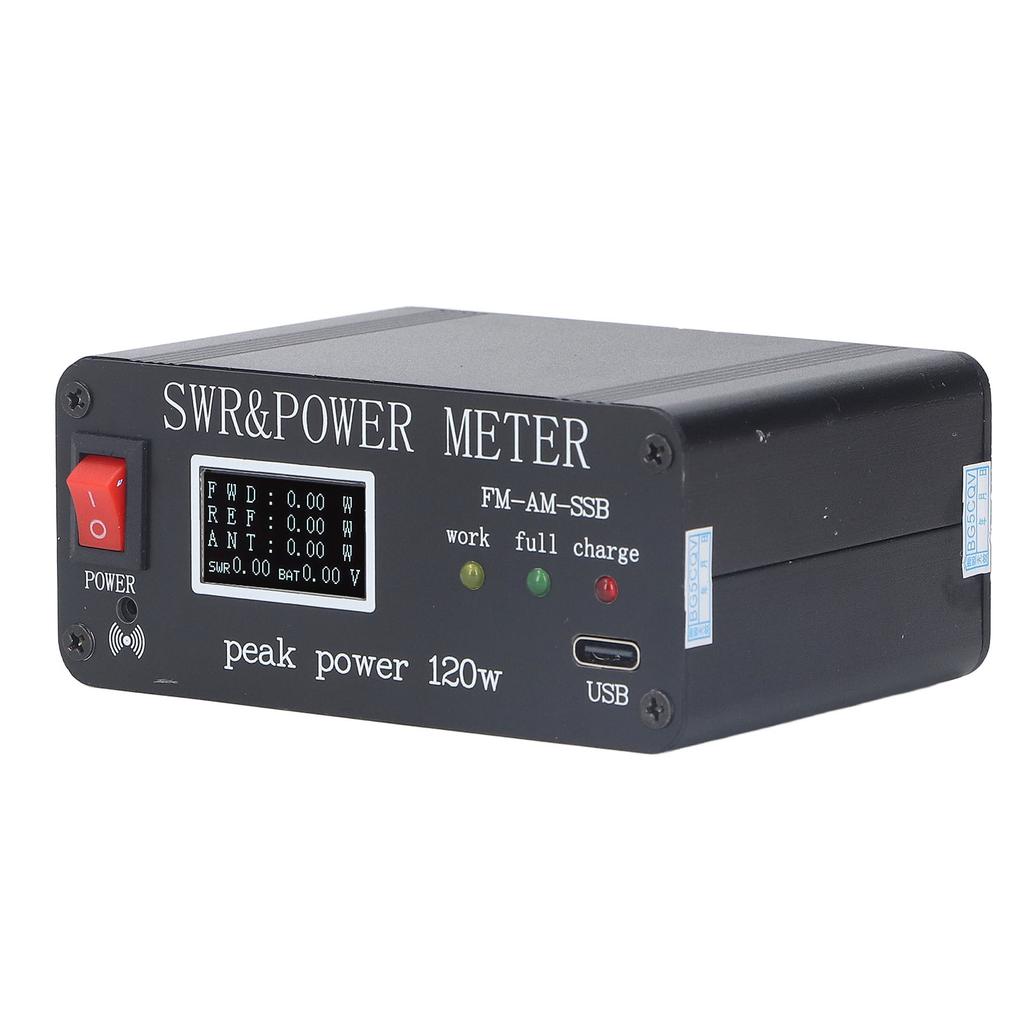 1.8MHz‑50MHz SWR Power Wavelength Meter Organic Light Emitting Diode Screen Shortwave Antenna Tuner with Type C Port