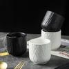 Rock Patterned Straight Cup Black Drinking Ceramic Tea Cup Without Handle, Hotel Restaurant Drinking Tea Cup, Tea Cup, Wine Cup