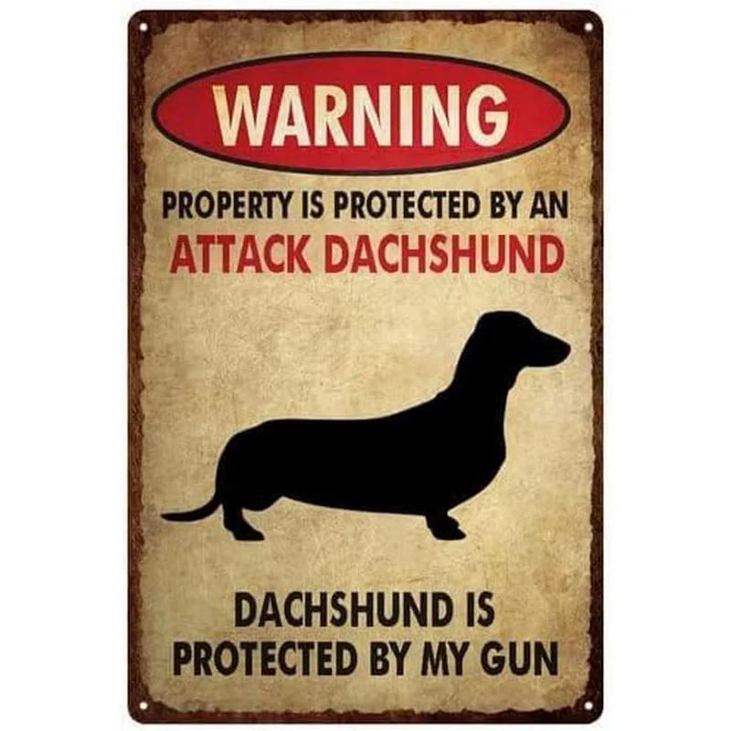 Uwaga na psy Metalowe znaki Plakaty ścienne Tabliczka Znak ostrzegawczy Dekoracja Vintage Malarstwo żelazne do domu Kawiarni Ogrodu Klubu Baru