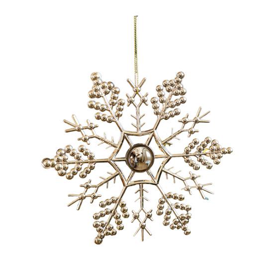 Christmas Ornaments Plastic Glitter Gold Snowflake/Reindeer/Angel Hanging Ornaments for Xmas Tree Winter Decoration
