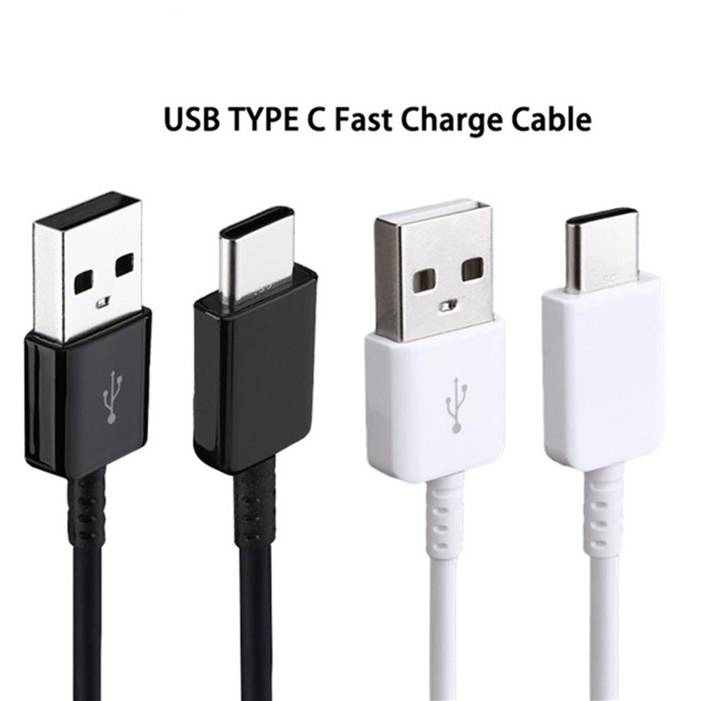 1m Black/White Type-C Fast Charging Data Cable for S8/S9/S10