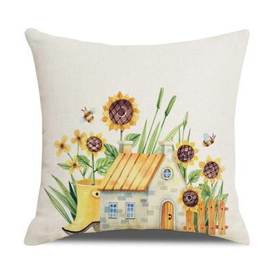 Față de pernă cu model floarea-soarelui, proaspătă, rurală, cu imprimeu floral, față de pernă decorativă pentru casă, decor canapea, perne pentru scaun de birou, husă de pernă, cadou de primăvară