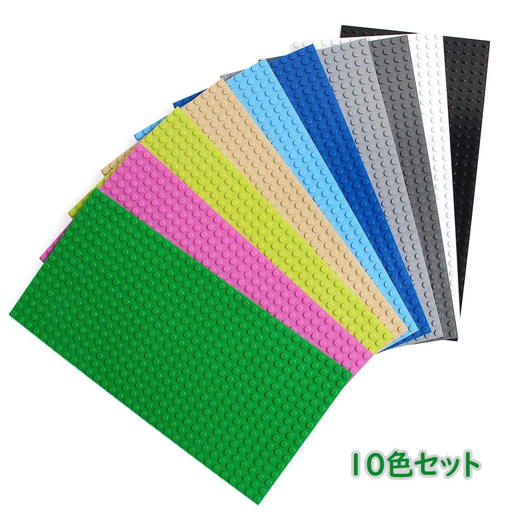 INIBUD Classic Compatible Double-Sided Baseplate Block Plate, 16x32 Dots (Set of 10 Colors)