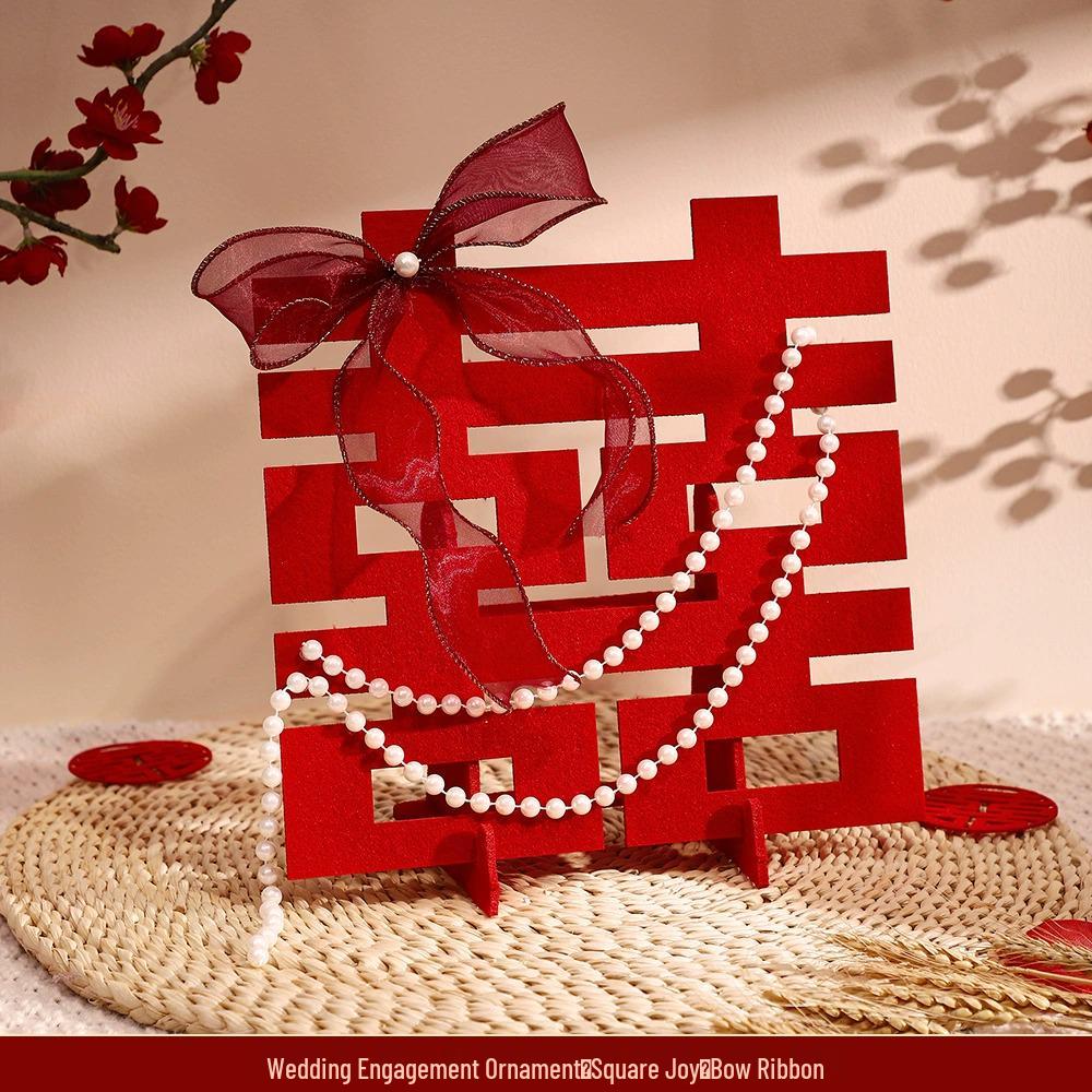 Three-Dimensional Double Happiness Wedding Floral Art Decoration Set for Rooms and Tables
