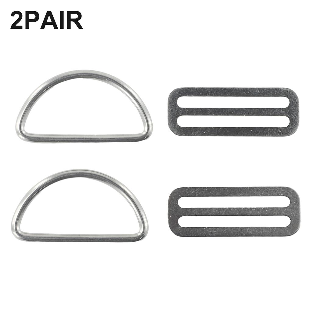 D Ring Lightweight Portable Silver Stainless Steel
