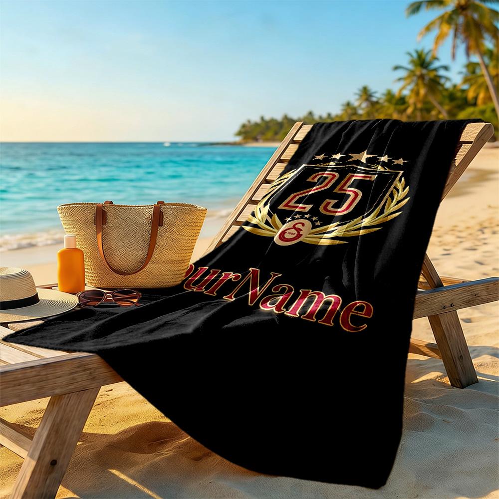 Galatasaray Customize Text Beach Towel Soft Durable Quick-Dry For Beach Bathroom Outdoor Swimming Pool Camping Picnic Yoga Diving Vacation Accessories