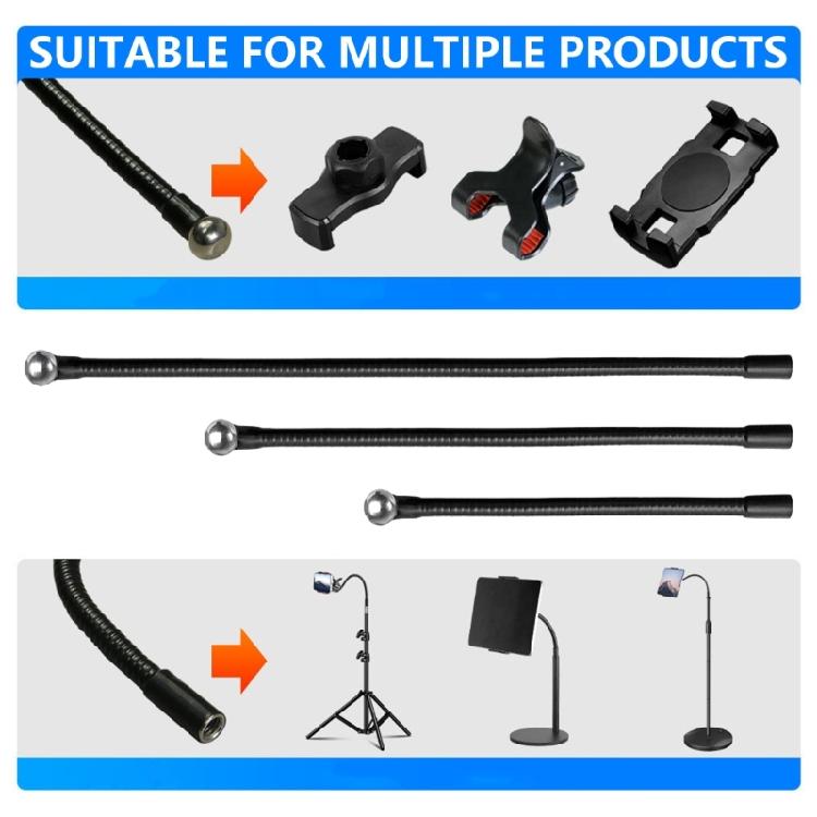 1/4 Female Screw to 17.4mm Ballhead Metal Extension Rod Gooseneck Arm Camera Extension Hose Expand Broadcasting Viewing