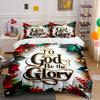 Religious Festive Bedding Set Bedding Duvet Cover Set Duvet Cover Pillowcases (1 * Duvet Cover 2 * Pillowcases, without duvet insert)