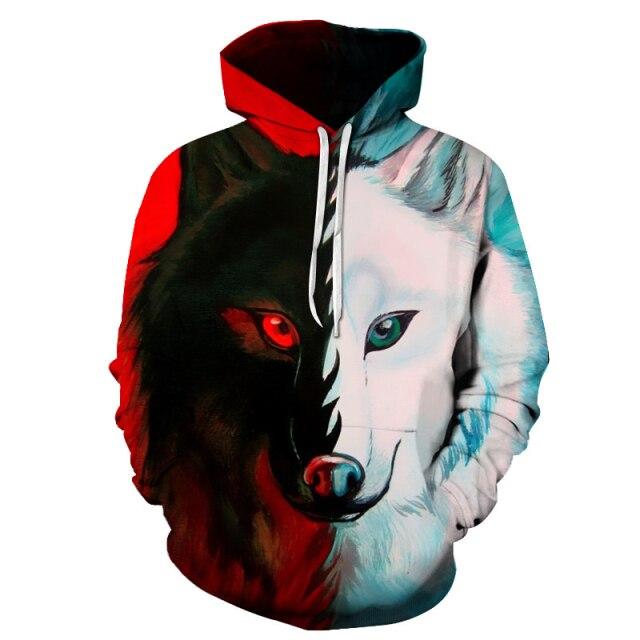 3d wolf hoodie