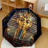 Golden Egyptian Mask Automatic Umbrella Sturdy 8Rib Shaft Sturdy Construction Travel Essential Outdoor Accessory Gift For Festivals T73