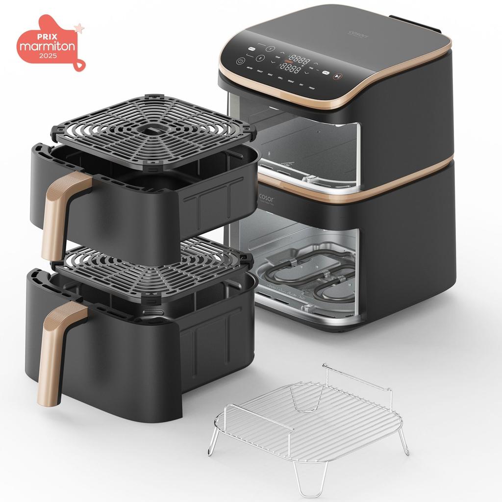 Heißluftfritteuse COSORI - Turbo Tower Pro Smart - Fassungsvermögen 10,8L - 7 Programme - 2630W - Schwarz