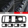 5 Stück/Set ABS-Kunststoff Carbonfaser-Optik Fensterheber-Schalterknopf Rahmen Aufkleber Passend für Mercedes-Benz A/B/C/E-Klasse /CLA/GLA/GLE/ML/GLK